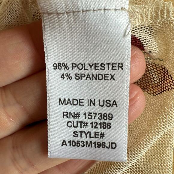 La La Land Creative Co Butterflies Cropped Mesh Top Lettuce Hems Small Whimsical - Picture 6 of 10